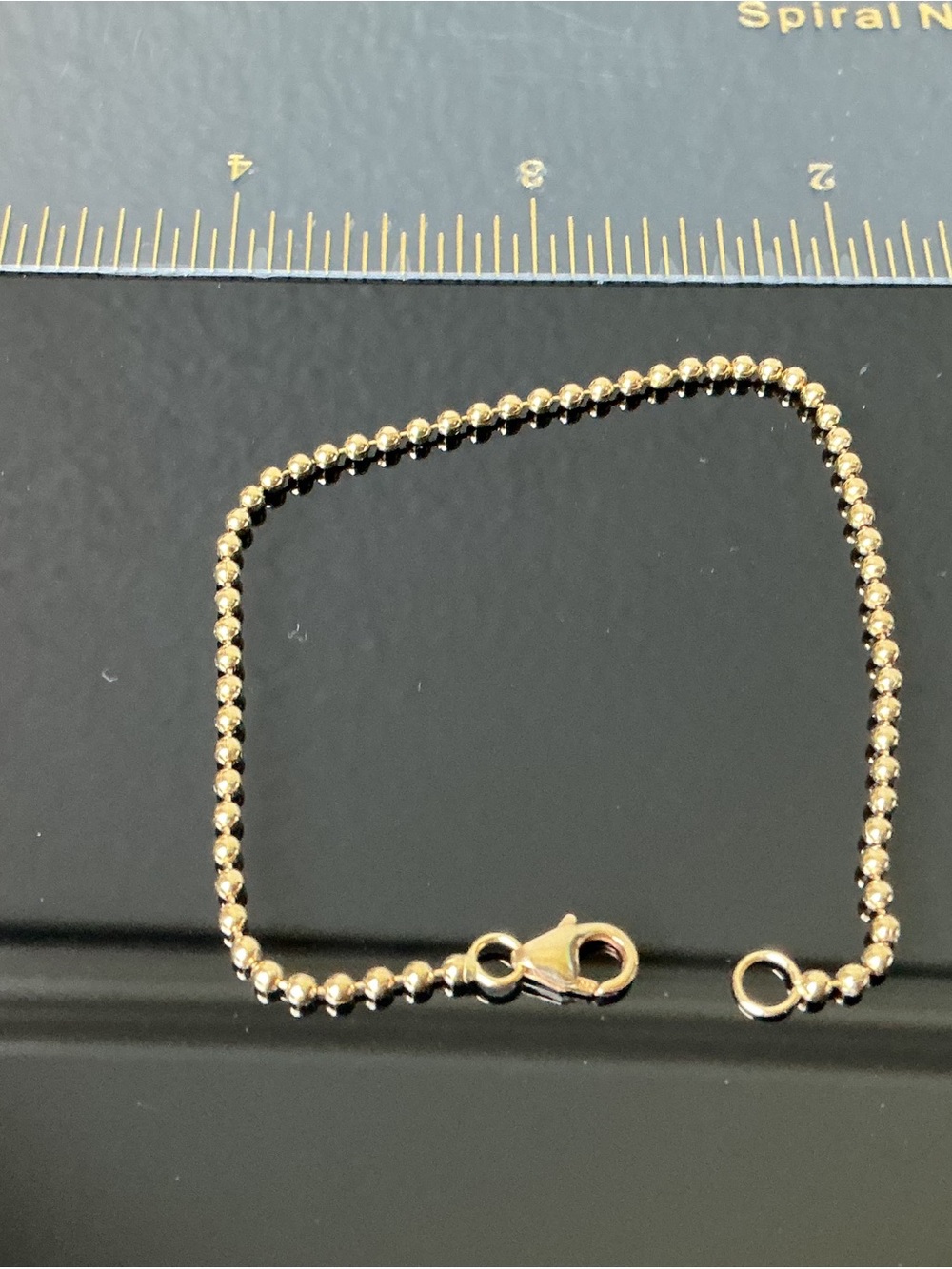 NWT 18K Solid Yellow Gold Peruvian Ball Bead Chain Bracelet 7" 1.5mm